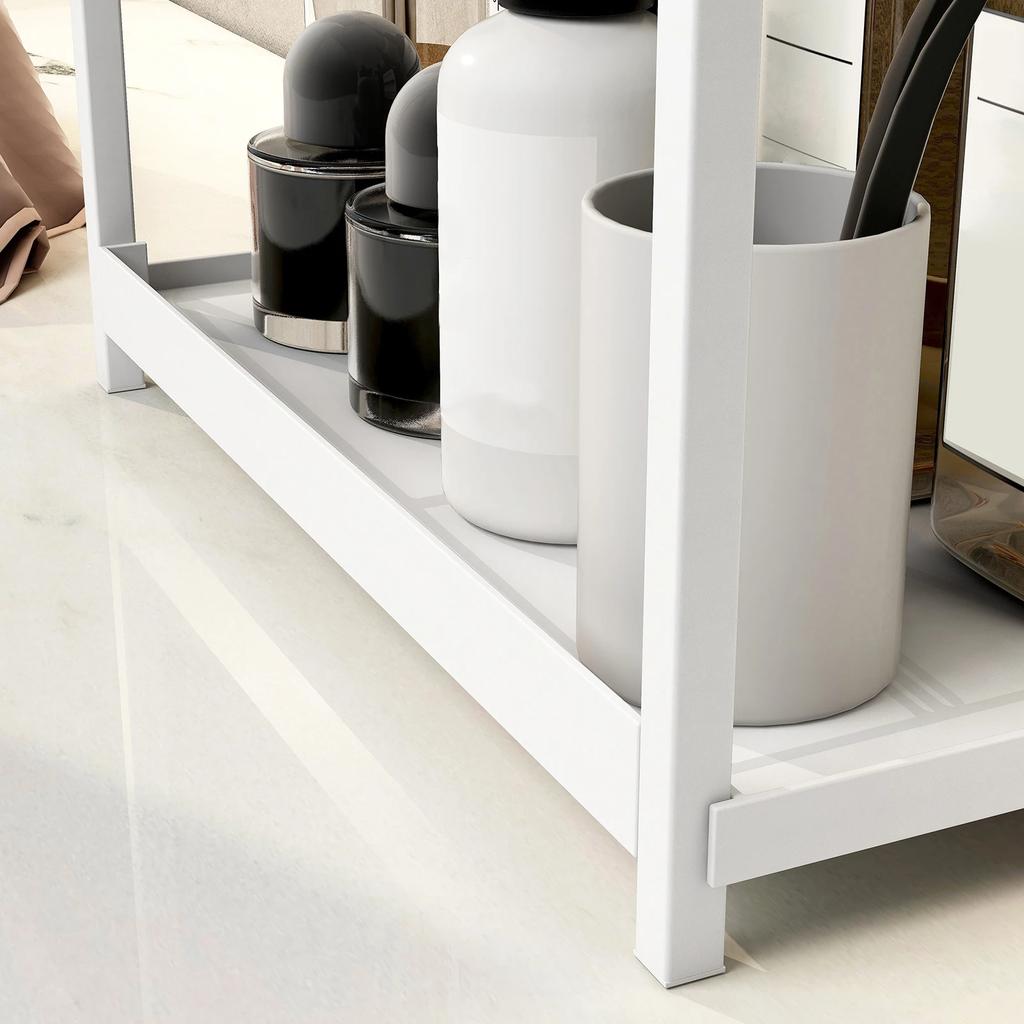 2 Tier Multifunctional Large-Capacity Countertop Storage Rack for Bathroom Cosmetic  Storage or Kitchen Spice Holder