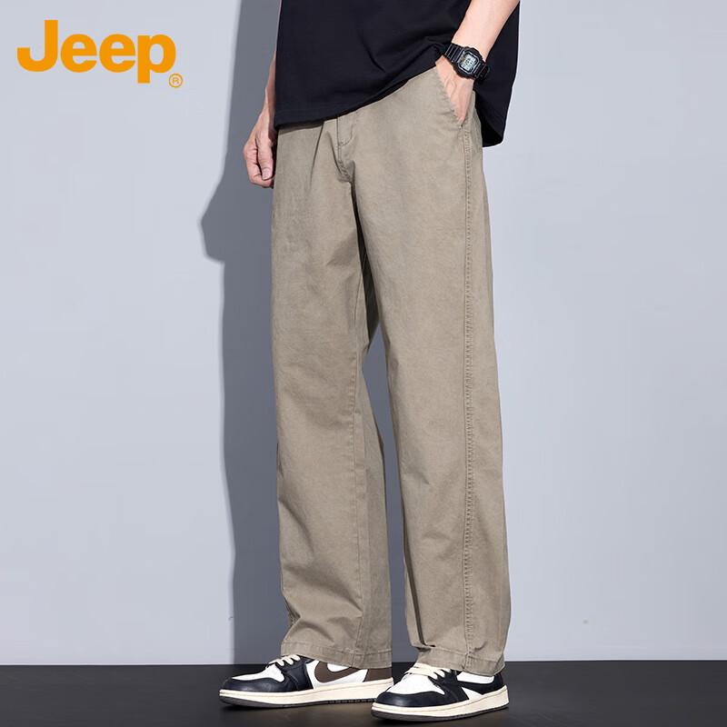 Jeep Men's Straight-Leg Cotton Cargo Pants