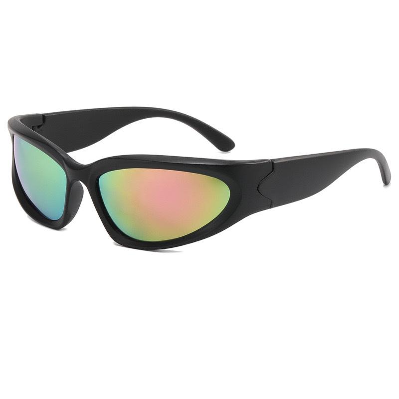 Lunettes de soleil futuristes Cyberpunk à monture étroite: Style Sportif Millennial Y2K avec Protection Solaire Européenne et Américaine