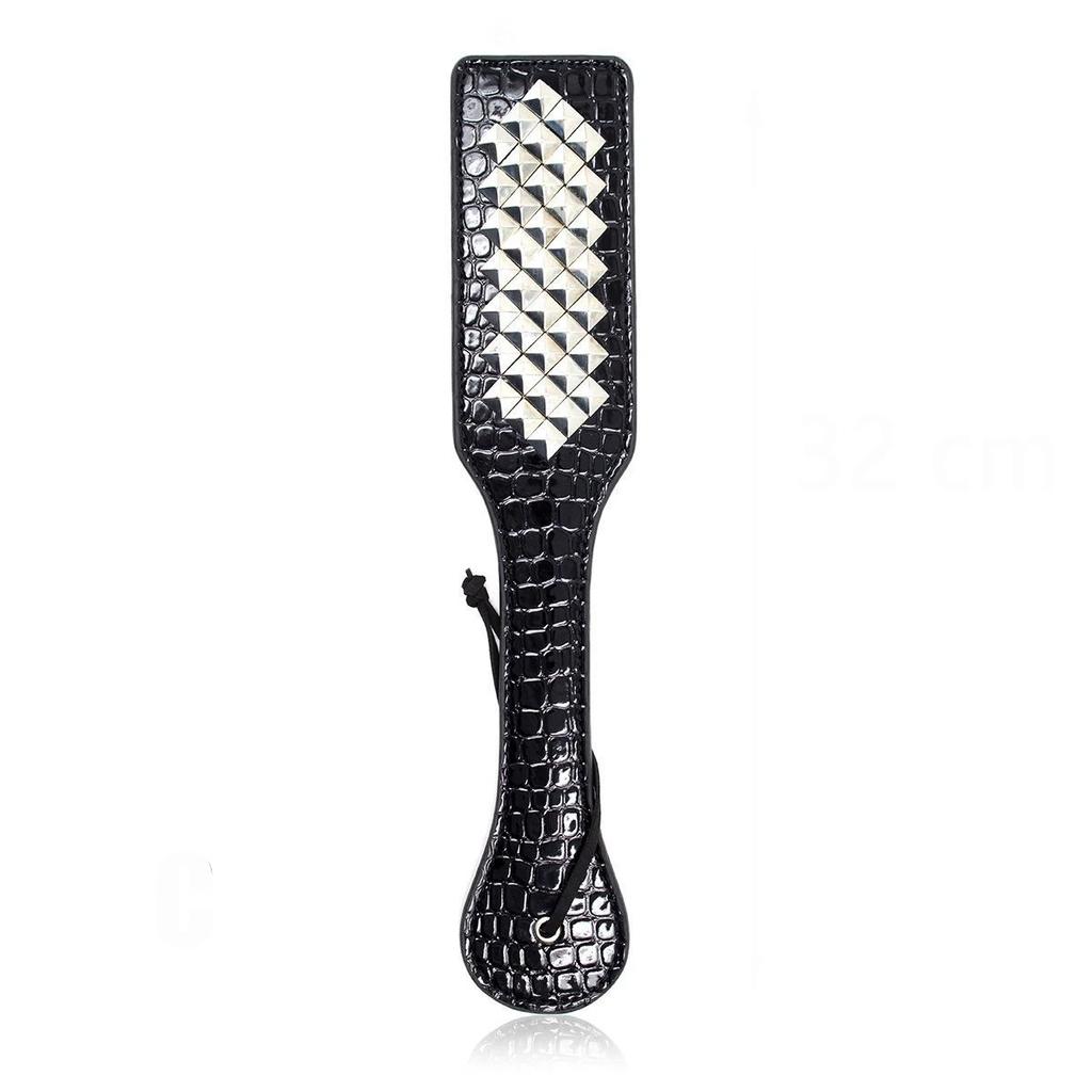 Reținere din piele groasă pe două fețe Spank Bondage Roleplay Flogger Whip Paddle Whip Cu vârfuri Slap Butt Jucărie sexuală BDSM pentru cuplu