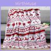 Plush Blanket Double With Christmas Snowflake Elk Printing Design Daily For