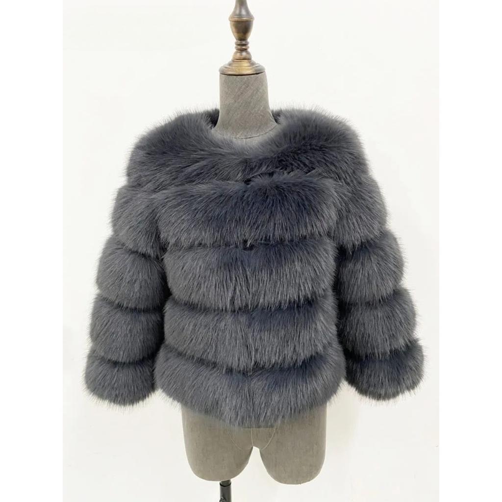 VAYLA Mink Coat Winter Black White Faux Fur Coat Woman Elegant Fluffy Faux Fur Jacket Top Short Fur Coats Woman Clothing