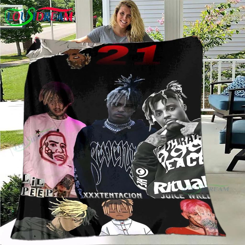 Mode Hip-Hop-Sänger J-Juice WRLD Flanell Decke für Erwachsene und Kinder Sofa Bett Dekoration Decke Tragbare Decke Geschenk