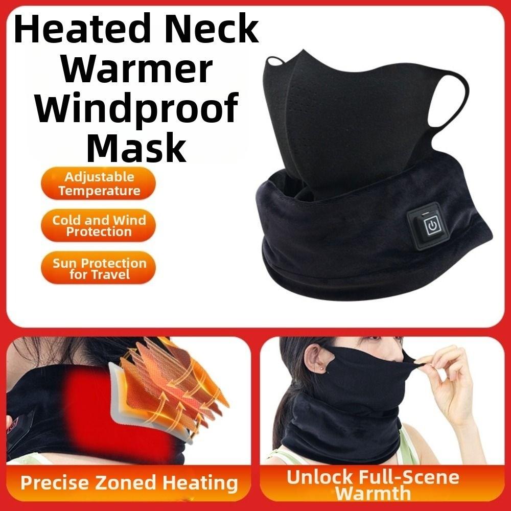Removable Heated Neck Scarf USB Charging Heated Scarf Light Heating Scarf Mask  For Men And Women