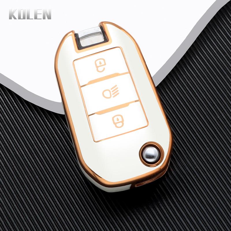 

New Tpu Car Flip Key Case Cover Shell For Peugeot 208 308 408 508 2008 3008 4008 5008 For Citroen C3 C4 Cactus C6 C8 Accessories