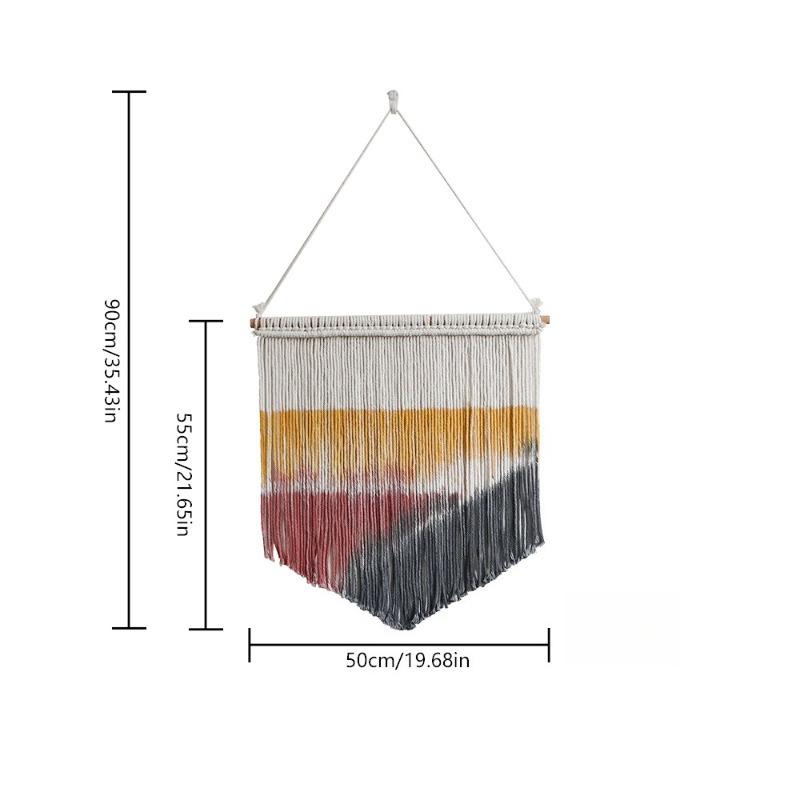 Bohemian Tie Dye Wall Tapestry with Fringe Handmade Wall Art Decor for Home Bedroom Living Room Wall Hanging Decoration
