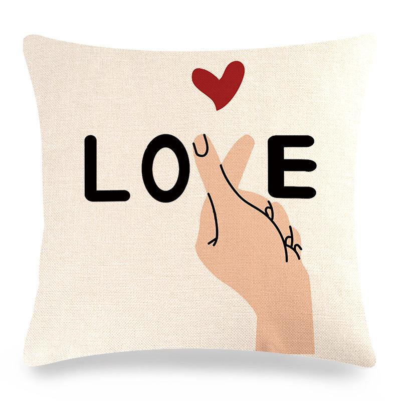 Home Decor Valentine'S Love Themed Decorative Pillow Covers Pattern Cushion Cover Suitable For Sofa Bedroom Car Pillow Cover