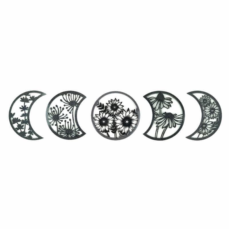 5 Stück Mondphasen-Kombinationsform Wandornamente Tropfkleberform DIY Wandanhänger Schreibtischdekoration Epoxid-Silikonform