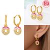Earrings 925 Silver Sunflower Doughnut Strawberry Flower Cherry Earrings Jewelry Women Anniversary Gift