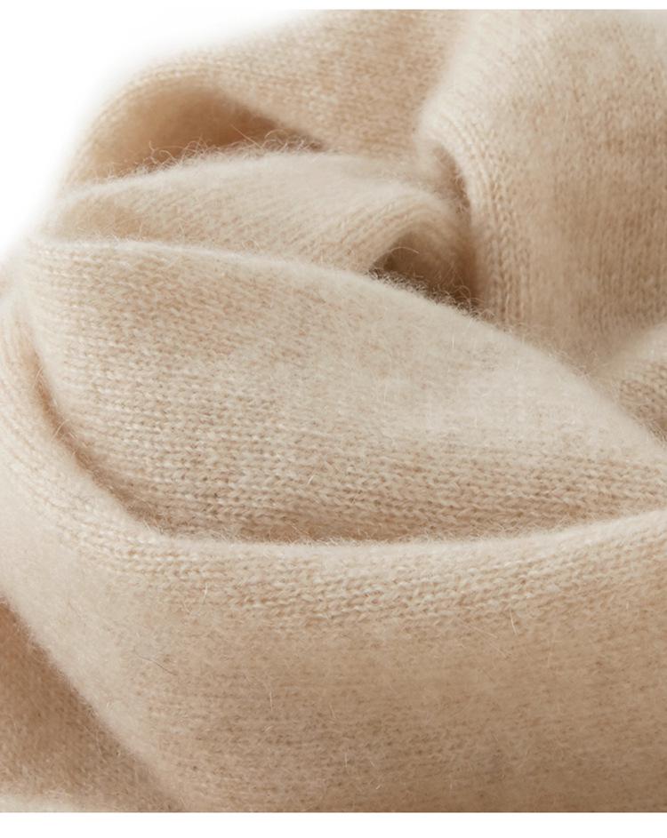 Women's 100% Pure Goat Cashmere Triangle Scarf - Autumn/Winter Knitted Warm Shawl