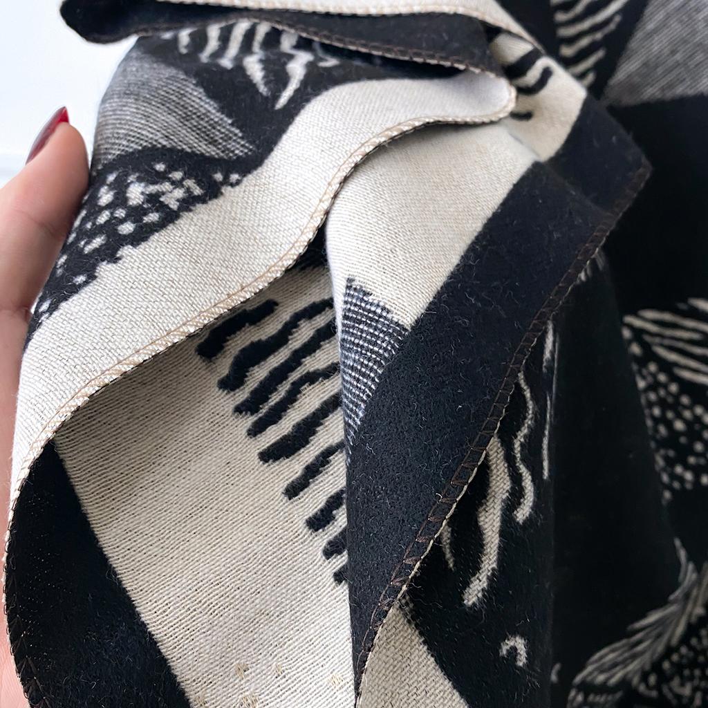 Elegant Double Sided Printed Pashmina Scarf from New Brand Ultra Soft, Warm with Fringe, Indispensable for Winter