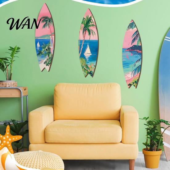 Wasserdichtes Holzschild Hawaiianisches Surfbrett Wandkunst, Tropisches Stranddekor Schild, Sommer Aloha Thema Hängendes Schild Langlebig für Wohnzimmer Kinder
