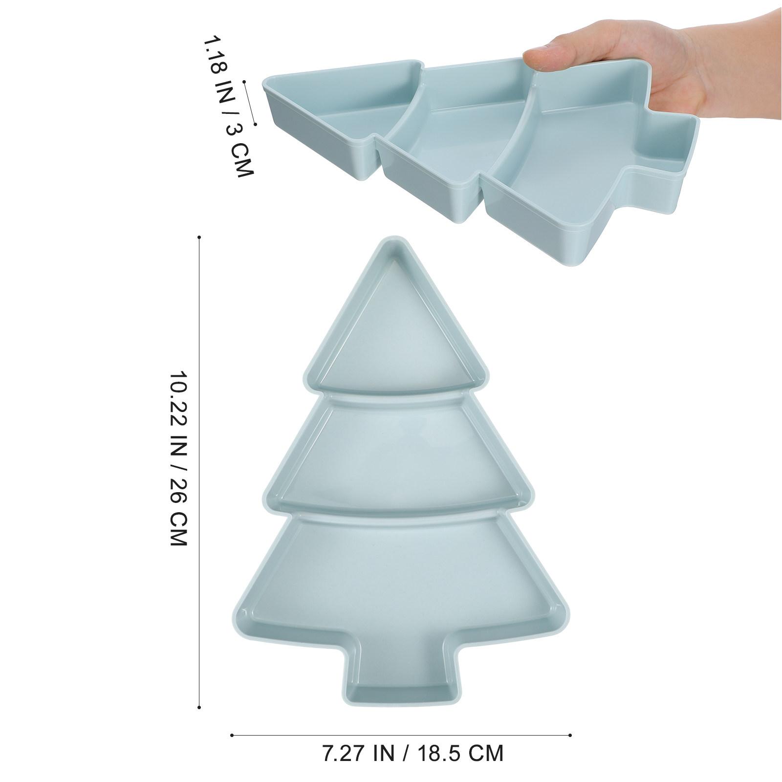 Christmas Tree Shape Fruit Plate Light Grids Household Plastic Snacks Nuts Storage Tray Portable Nuts Storage Tray