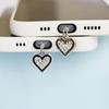 Full Diamond Love Heart Positive and Negative Combination Set Mobile Phone Dust Plug Hanging Ornament Decoration Mobile Phone Accessories