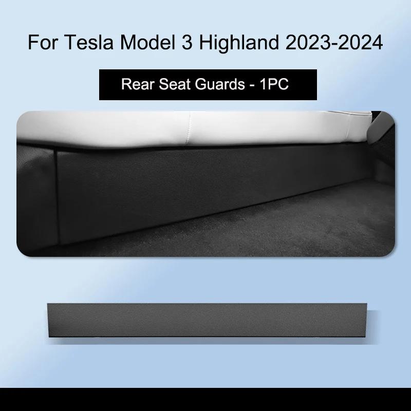 For Tesla Model 3 Highland 2023-2024 Door Sill Guards Strip Protective Mats Center Console Sides Rear Seat Trunk Guards TPE Pads Rear Seat Guards