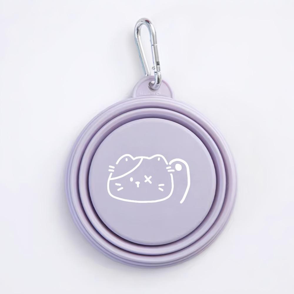 Cartoon Pattern Macaron Pet Bowl TPE Puppy Feeding Bowl Travel Pet Bowl Pet Feeding