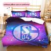 Set Copripiumino Trapuntato con Motivo FC Schalke 04 Decorazione per la Casa Regalo (1 * copripiumino + 2 * federe senza imbottitura)