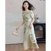 Demana Oriental Garden New Chinese Style Printed Two-Piece Dress Set