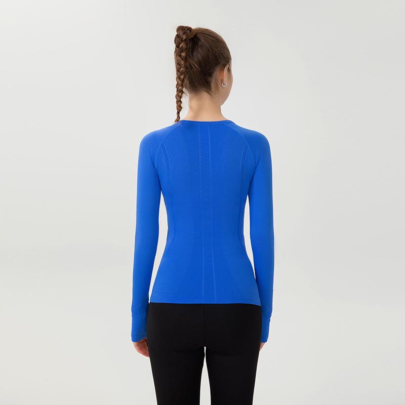 Women's Quick-Dry Long Sleeve Sports Top - Tight-Fit, Sweat-Wicking Yoga & Running Shirt