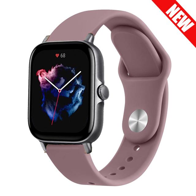 20mm/22mm Klockarmband För Amazfit GTS 4/3/2/2e/Mini/GTR 42mm/GTR 4/3 Pro Silikonarmband Amazfit helio/balance 2 bip 5 6 band