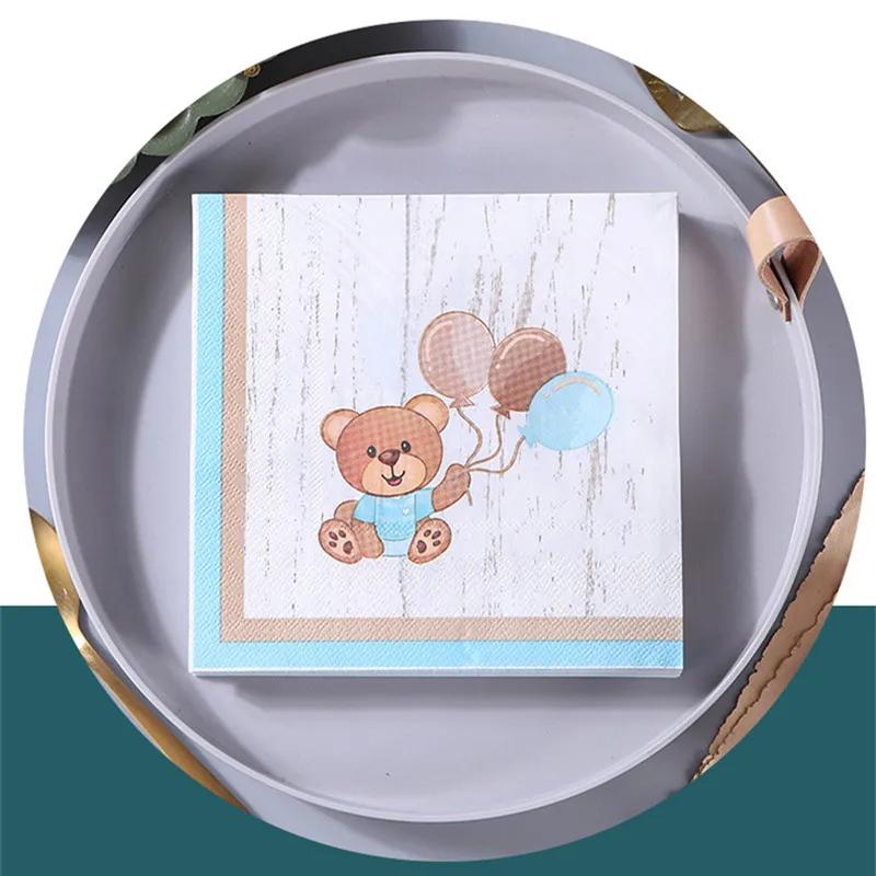 20Pcs/pack 33x33cm Happy Birthday Theme Paper Disposable Tableware Napkin Tissues DIY Party Decoration