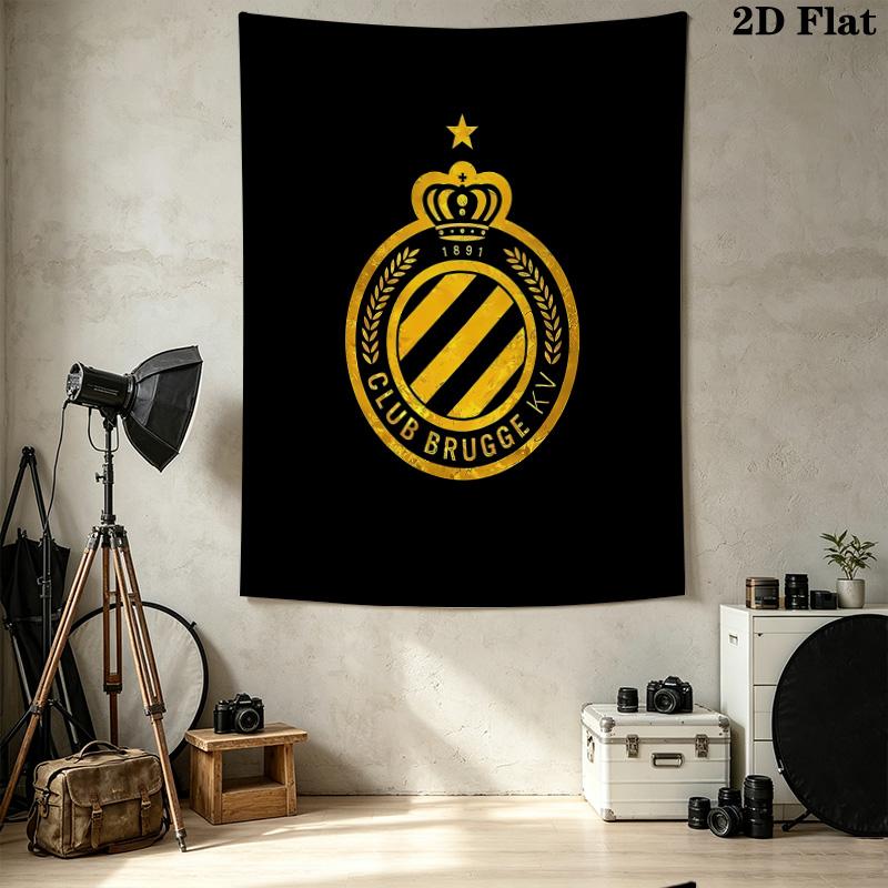Club Brugge Kv Wall Tapestry Aesthetic Wall Hanging Printed Fabric Blanket Decorative Tapestries For Bedroom Living Room Home Decor