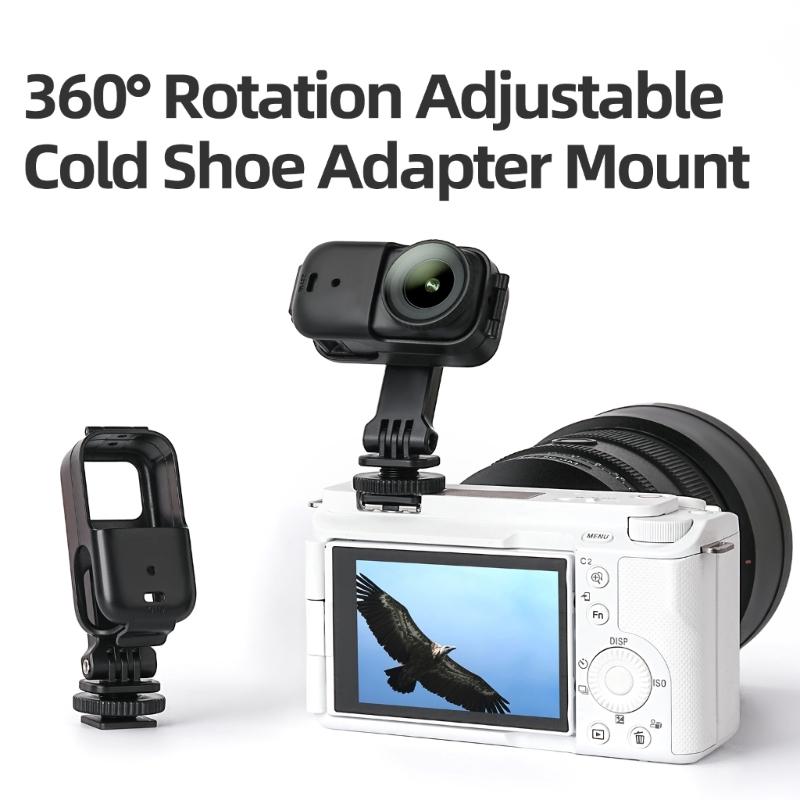 ABS Camera Bracket Holder for Action Cameras Offering Secure Cold Shoe Base Enhances Stability During Recording