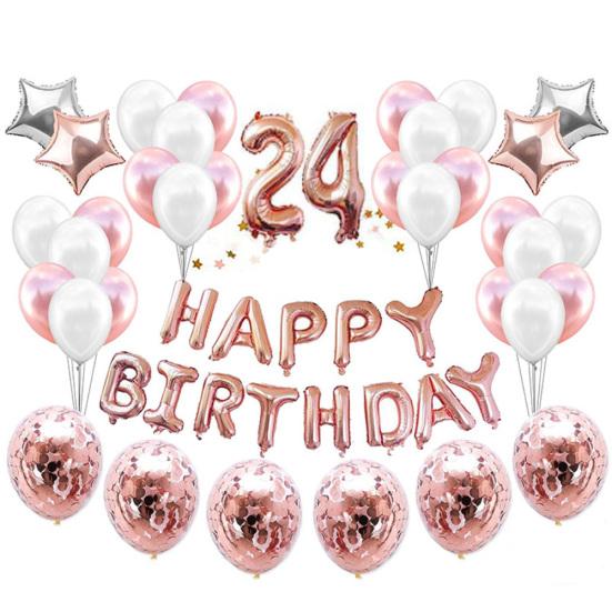 Happy Birthday Number Star Balloons Confettis Set Home Restaurant Party Decor