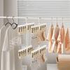 Multi-functional Sock Drying Rack Foldable Rotatable Clothes Hanger with Clips Windproof Space Saving Socks Hanger Clip