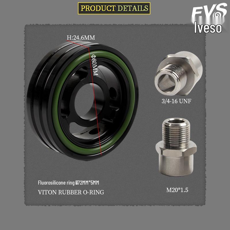 Universal Oil Filter Adapter for Temperature & Pressure Sensors, Fits 80mm Filters
