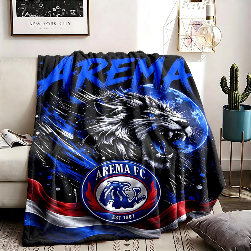 Arema FC Thema Personalisierte Outdoor Flanelldecken Weich Und Geeignet Für Alle Jahreszeiten Perfekt Für Sofas Betten Und Camping