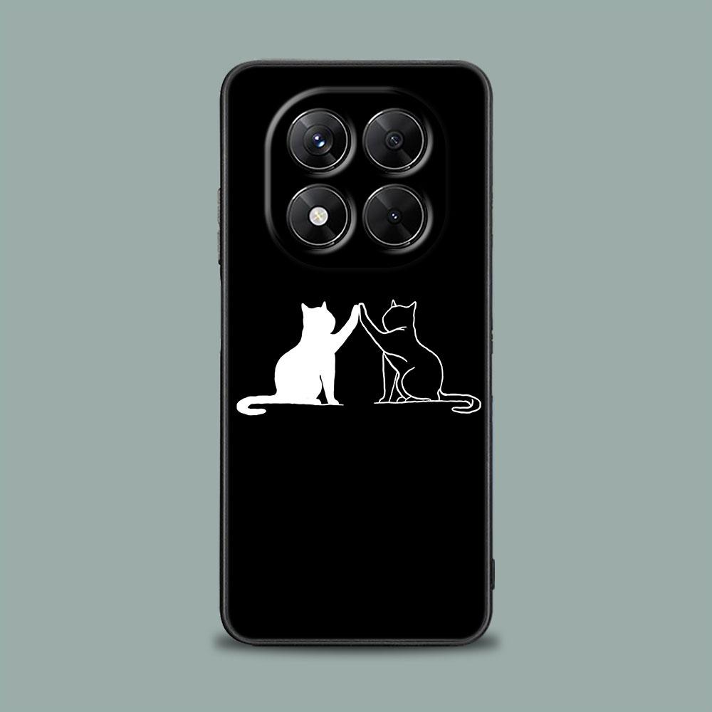 Phone Case for Xiaomi Redmi 15C 14C 12C 13C Redmi Note 15 14 13 12 11 10 Pro Plus 5G 12S Silicone Cover Funny Cute Cat Line Art