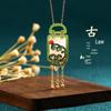 Guochao Court-Style Cloisonné Enamel & Imitation Hetian Jade Ruyi Tassel Necklace