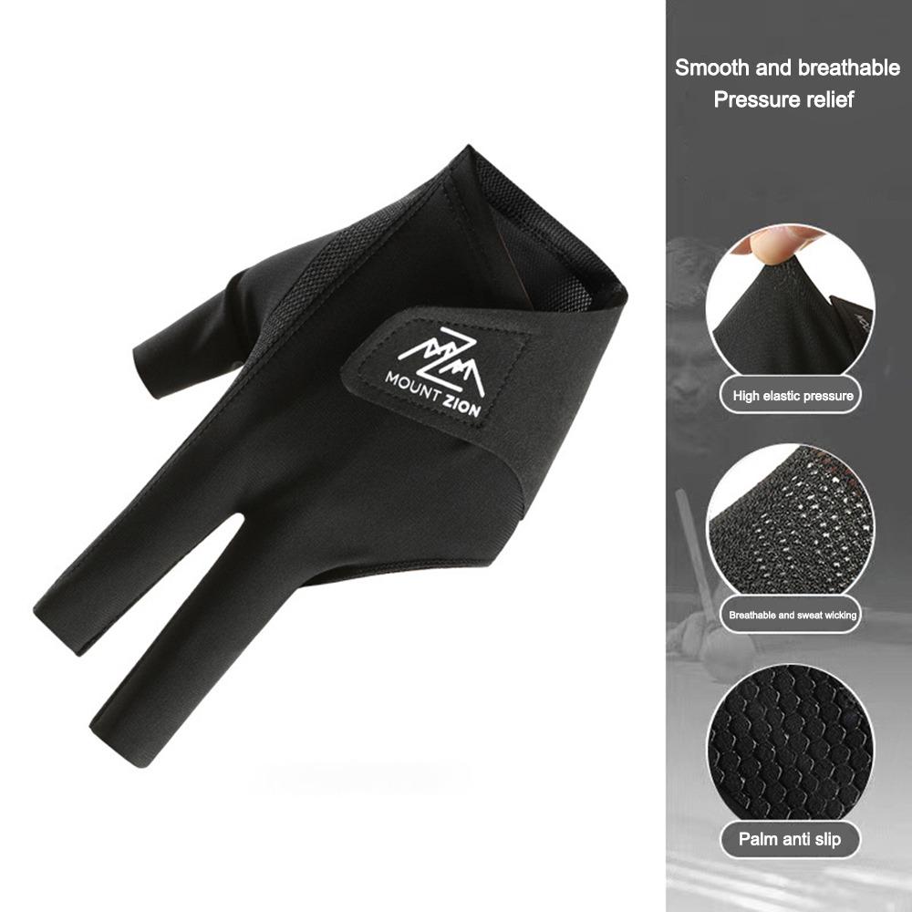 

1Pcs Left Hand Billiards Glove Non Slip Billiard Training Gloves Billiard Accessories Black/Three Finger