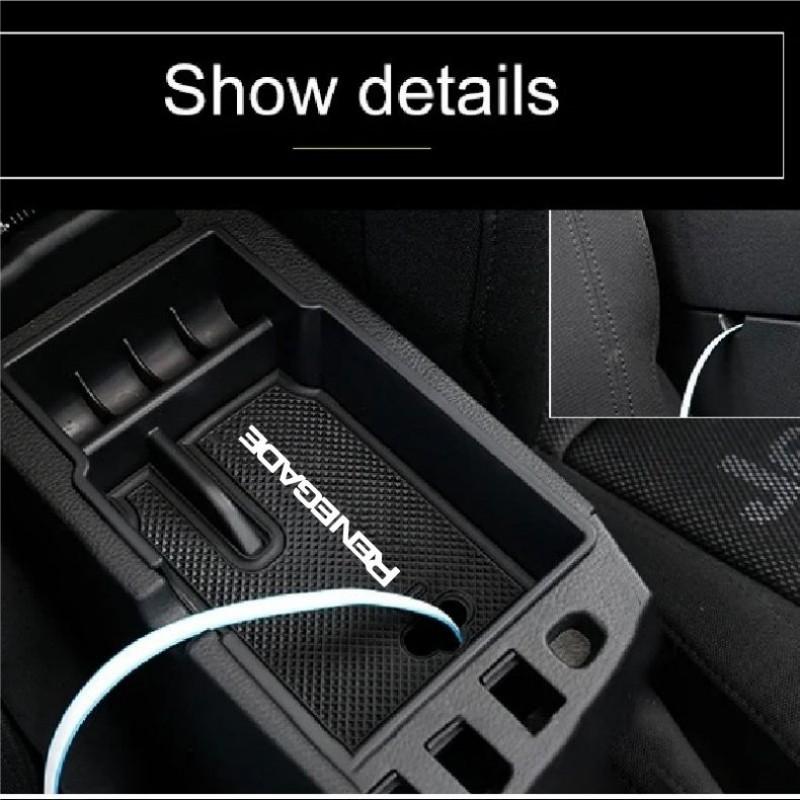 For Jeep Renegade 2015~2025 Car Armrest Hidden Case New Upgraded ABS Material Black Storage Box For A Neat And Tidy Car Interior
