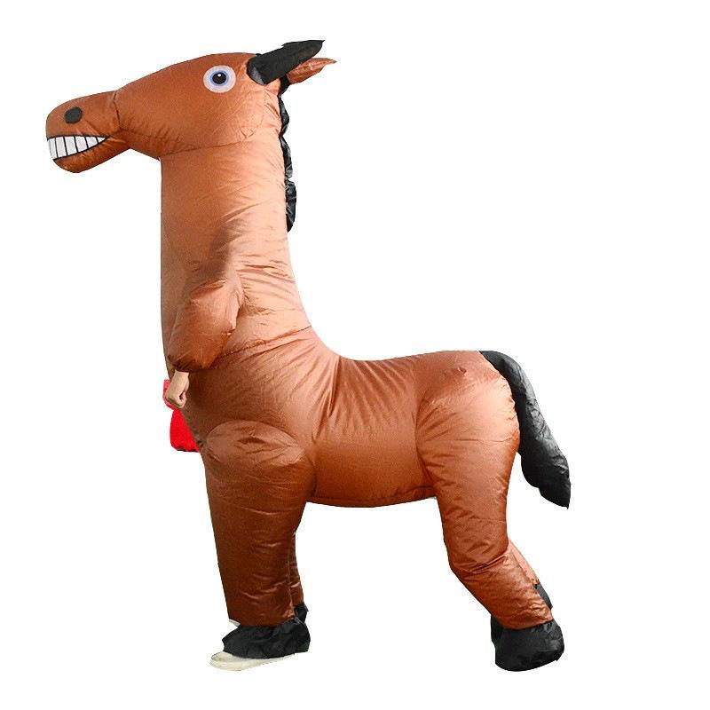 

Parent-Child Inflatable Horse Costume - Funny Halloween Party Animal Role-Play Props One Size