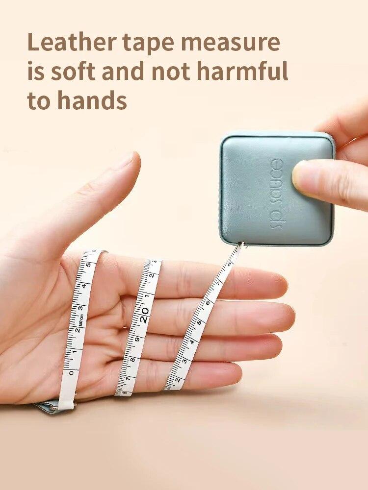 1pc Soft Square Tape Measure Push Button Measuring Tape Body Measuring Soft Tape Retractable Inch Tape For Sewing Dou