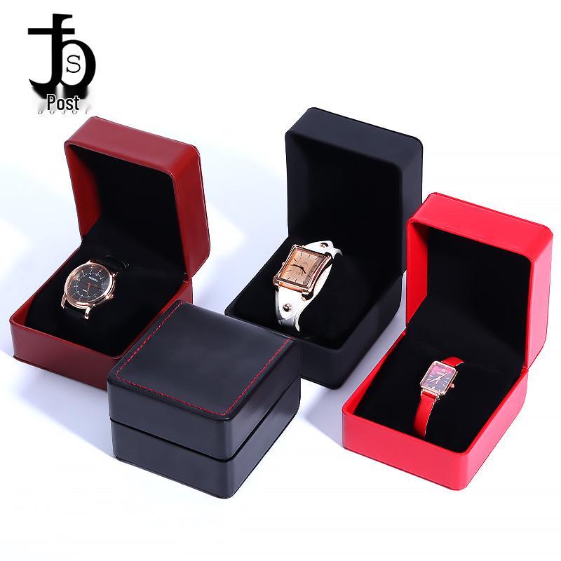Frosted PU Flip-Top Watch and Jewelry Storage Box