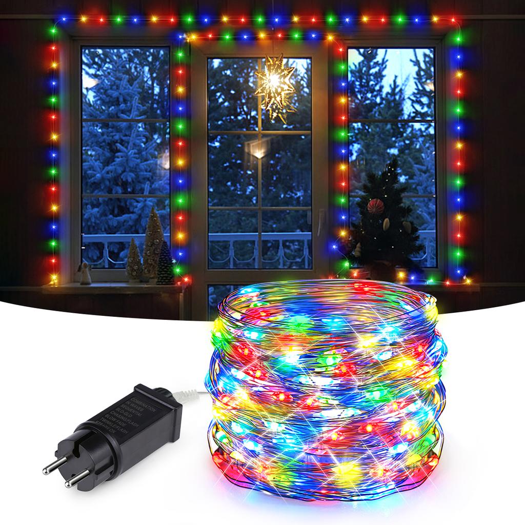 Outdoor LED String Light Garland 10-100M Waterproof FairyLight Festoon 220V Copper Wire Chain Lamp Christmas Wedding Party Decor