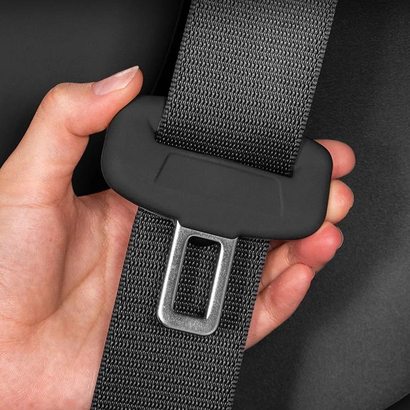 5PCS Car Seatbelt Buckle Cover Soft Silicone Anti-scratch Protector Safety Belt Buckle Guard Universal Car Clip Protection Cover