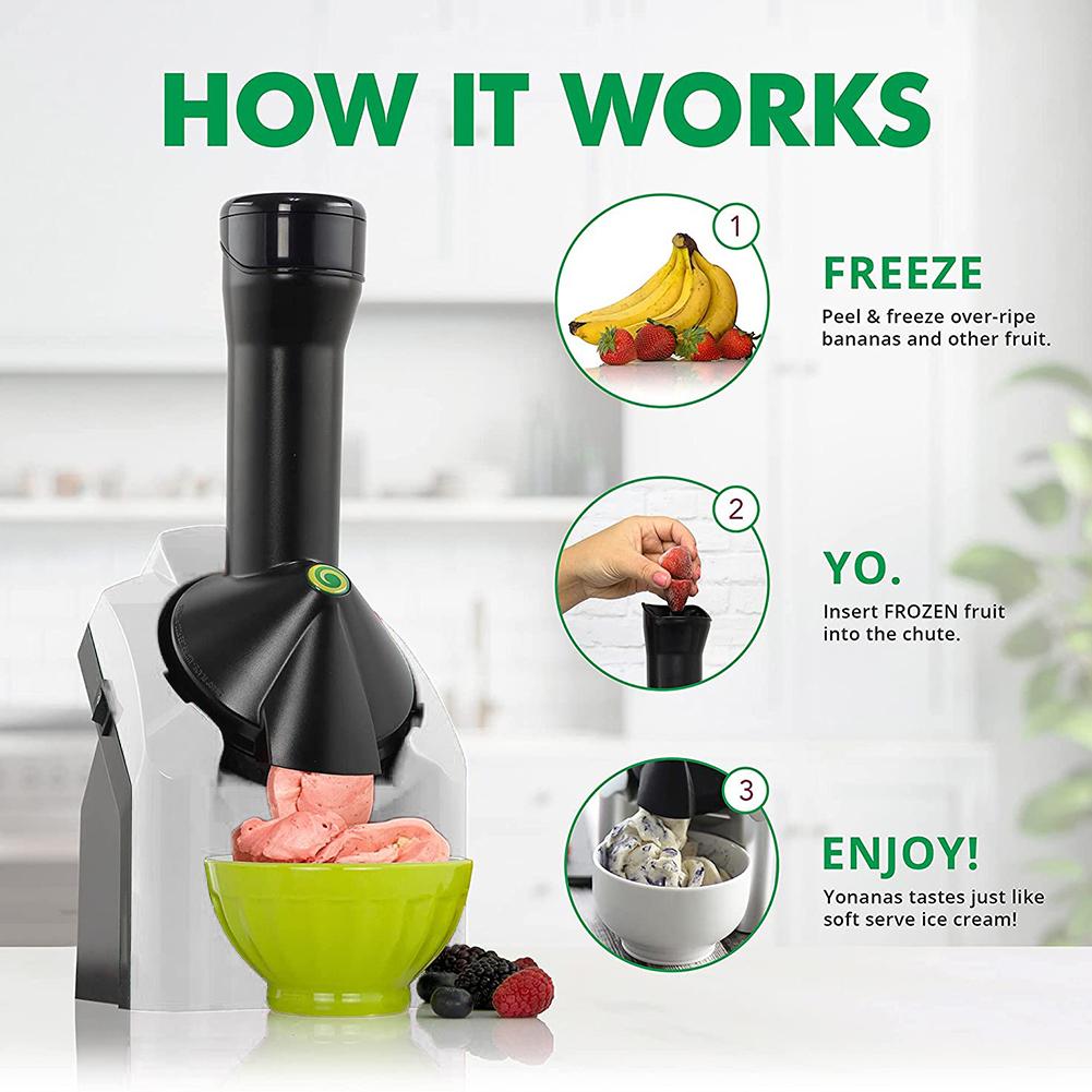 200w Home Ice Cream Maker Fruit Soft Serve Maker Energy-saving Electronic Ice Cream Machine For Frozen Fruit Dessert