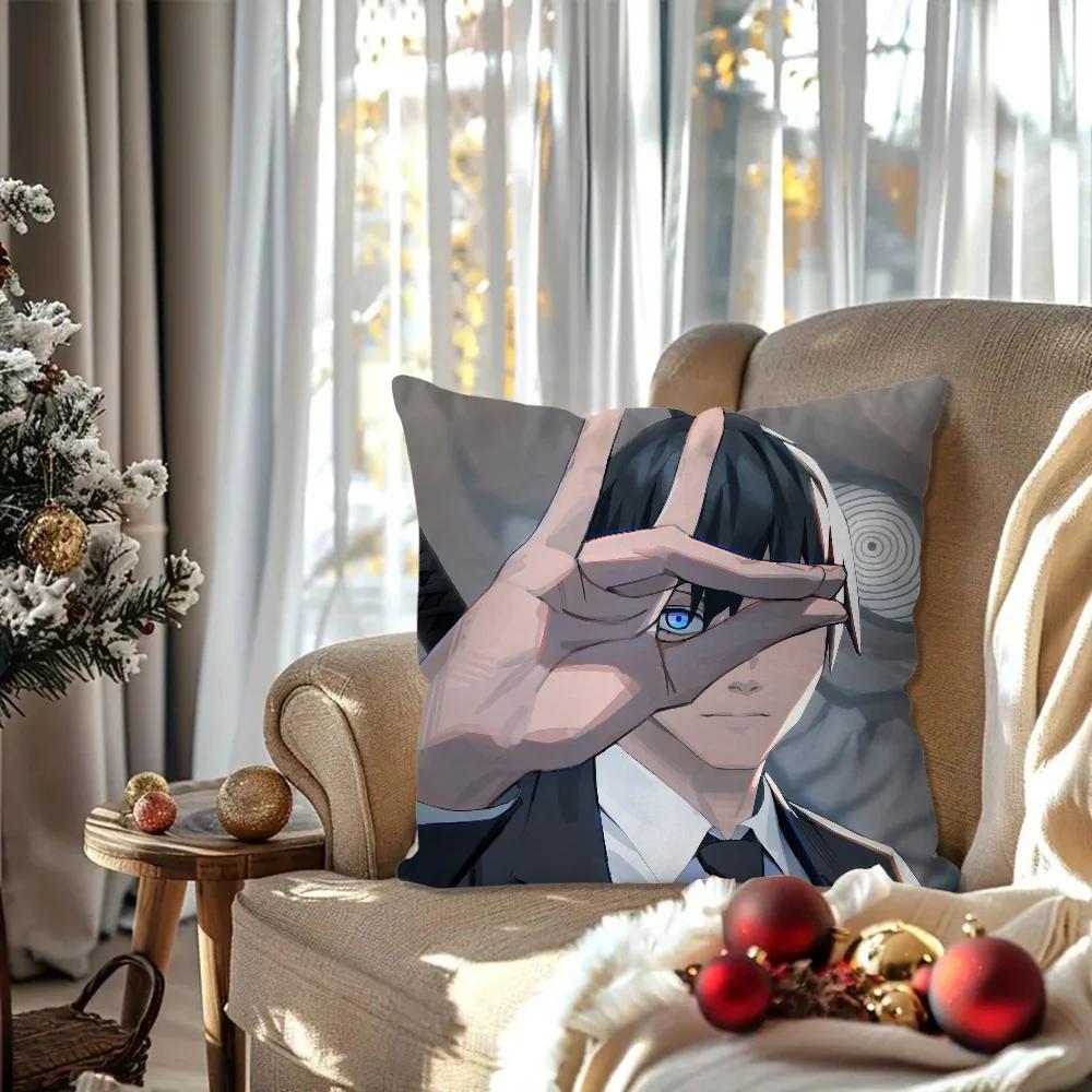 Hayakawa Aki Anime Chainsaw Man Pillow Case Square Pillow Bedroom Sofa Leisure Comfort CushionLiving Room Home Decoration 40X40
