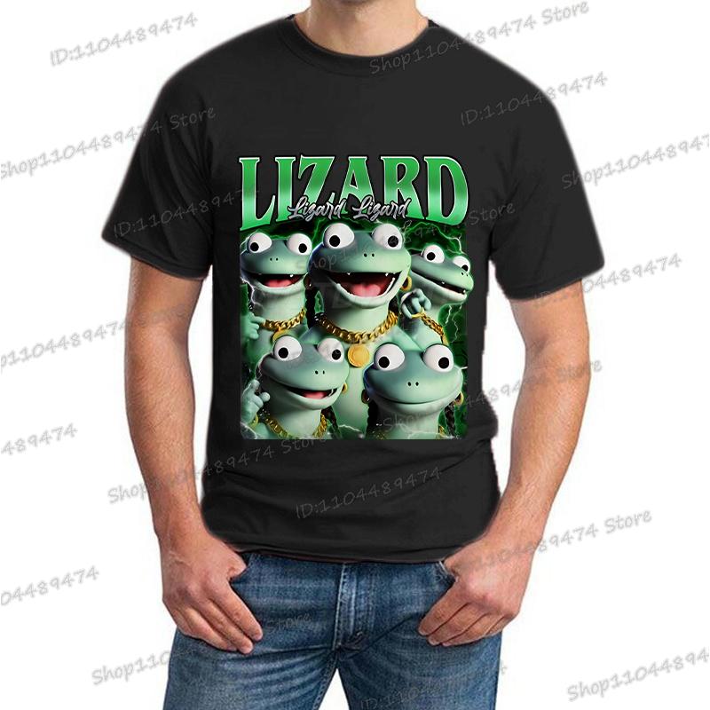2025 Lizard Lizard Lizard Meme T Shirt Men Women Hippie Vintage Short Sleeve Tees Y2K Funny Design Casual Unisex Tshirts