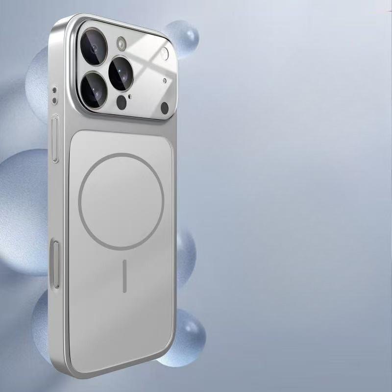 MagSafe Compatible Spliced Phone Case with Large Camera Lens Cover Shockproof Magnetic Case for iPhone