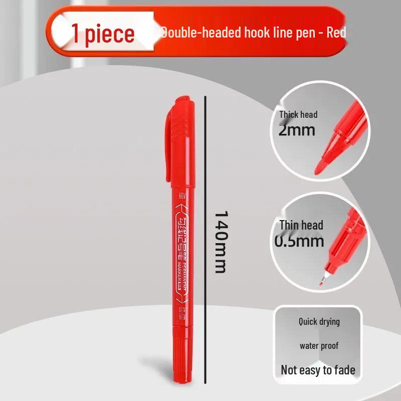 True Color Dual-Head Quick-Dry Fine-Tip Marker for Kids - Black, Waterproof, Oil-Based