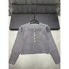 Miu Style 2026 Spring Embroidered Knit Cardigan: Age-Reducing, Versatile Long Sleeve with Hollow Hem