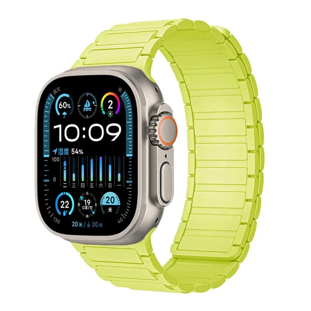 Silicone Strap for Apple Watch Band 49mm 46mm 42mm 45mm 44mm 41 40mm Bracelet iWatch Series 11 10 9 8 7 6 5 4 SE Ultra 3 2 49MM