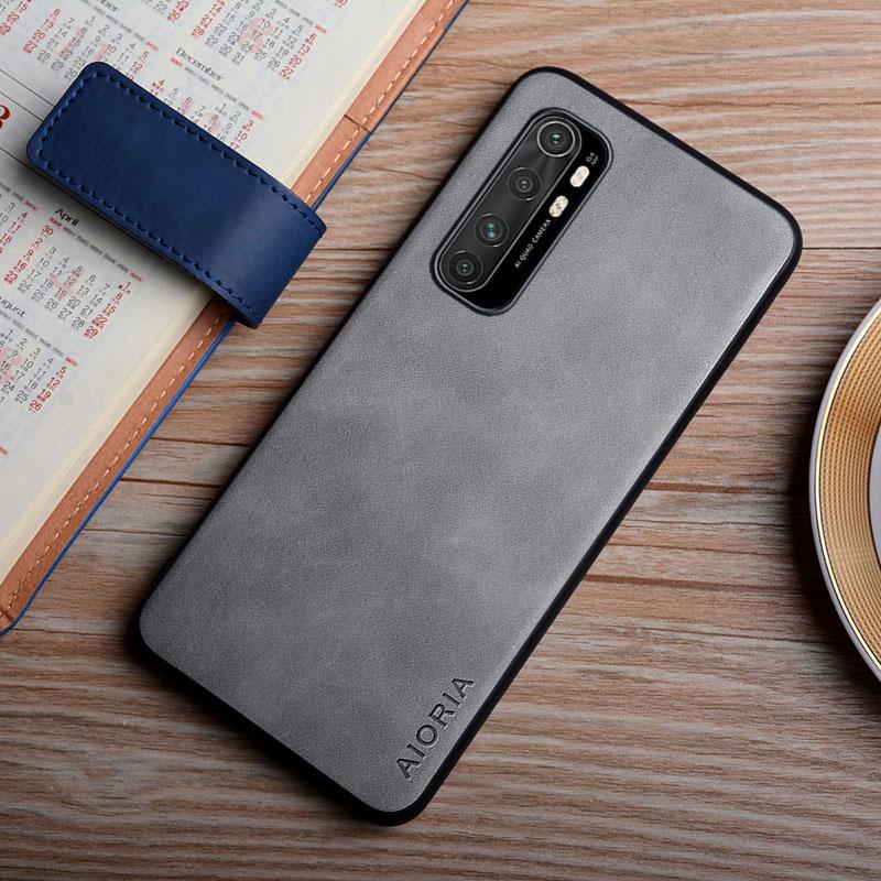 

Чохол для Xiaomi mi note 10 10T Lite Pro Ultra coque silky feel durable pu leather cover for xiaomi mi note 10 lite case funda Mi 10T світло-сірого кольору