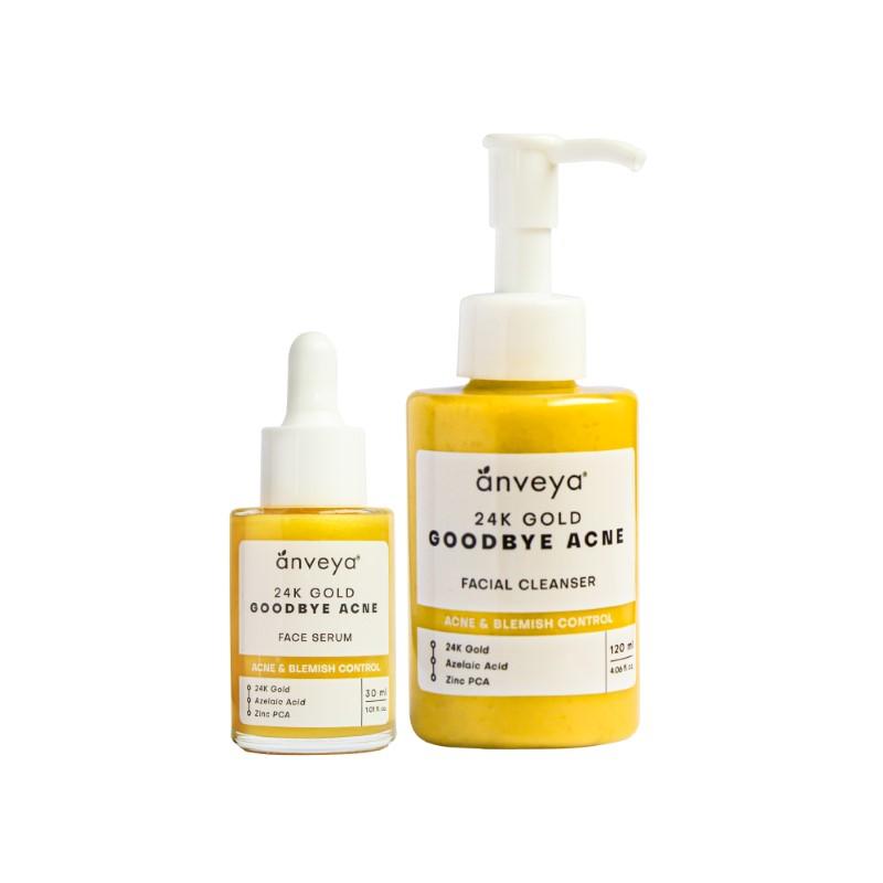 

Набор Anveya 24k Gold Goodbye Acne Kit с очищающим средством(120мл) + Сыворотка(30мл)
