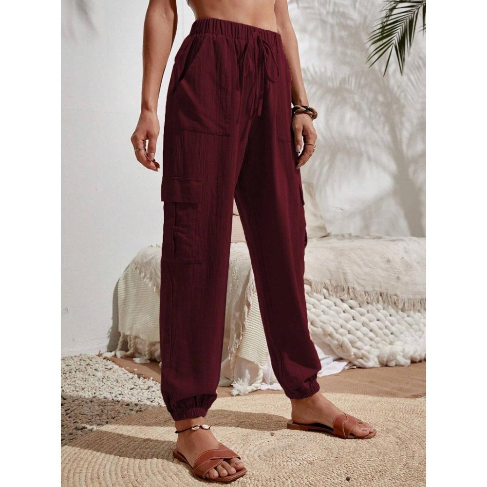 Women Solid Color Women Pants Pocket Women's Pants Spring Summer Collection Pocket Workwear Womens Pants